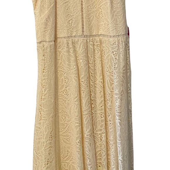 Vince Camuto lace halter sundress size 12 Ivory High Low Hem Lined $148 NWT - Picture 4 of 12